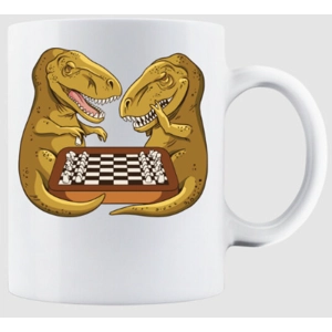 Sakkozós dinók bögre