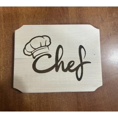 Gravírozott chef mintás vágódeszka