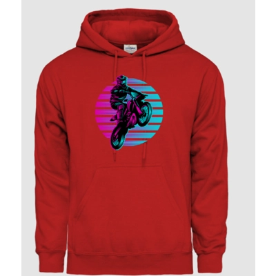 Motoros férfi kapucnis pulóver