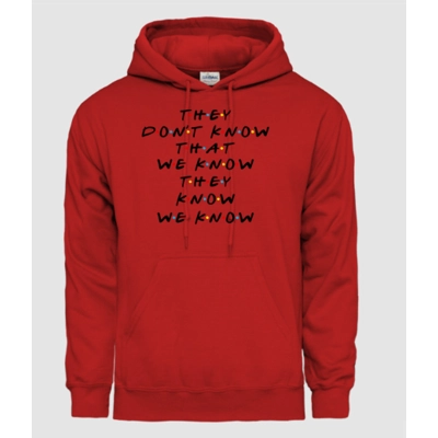 They don't know... férfi kapucnis pulóver