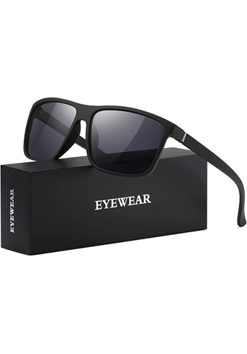 Sunglasses Men Polarized Sunglasses for Mens and Womens,Black Retro Sun Glasses Driving Fishing UV P