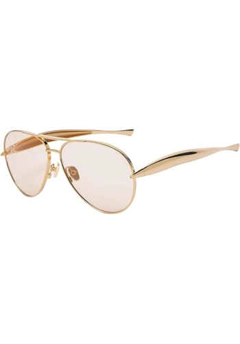 Oversized Aviator Sunglasses For Women 70s Retro 2025 Metal Shades with Gold Streamline Arms