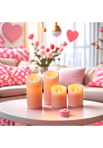 Flameless LED Candles with Remote Control and Timer,Flickering Candles Unscented Real Wax with Rusti