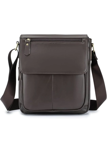 Genuine Leather Messenger Crossbody Shoulder Bag for Men, Man Purse Satchel Travel Handbag Work Busi