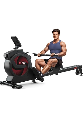 SNODE Rowing Machine for Home Use, Sturdy Rower Machine with 350lb Weight Capacity, LCD Monitor, Erg