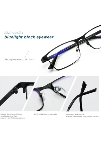 JOO'RTI Blue light glasses for men, Metal Frame Gaming Computer Glasses Fake Glasses