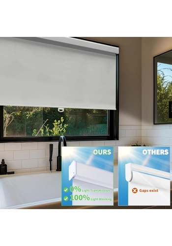 ShadeMart Blackout Roller Shades, Free-Stop Cordless Blinds for Window, Thermal-Insulated Pull-Down