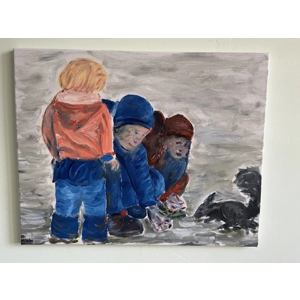 Kids Feeding the Squirrel