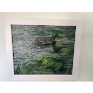 Duck in The Pond - acrylic on canvas 30x30 cm direct from ..