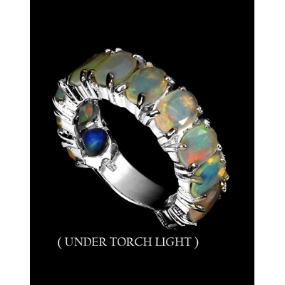 925 Silver Unheated Oval Fire Opal Ring 925 Silver Unheated Oval Fire Opal Ring
