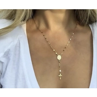 18 K Gold Plated Rosary Necklace