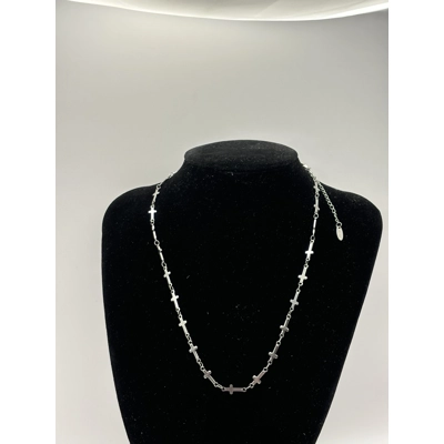 18K White Gold Plated Stainless Steel 304 Cross Necklace