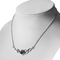 925 Silver Amethyst Celtic Knot Necklace