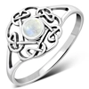 925 Rainbow Moonstone Celtic Ring size 9 U.S