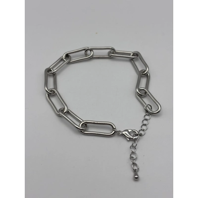 silver plated Paperclip Choker Bracelet 10inches .