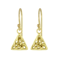 Silver Celtic Triangle Earrings