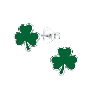925 Silver Shamrock Stud Earrings