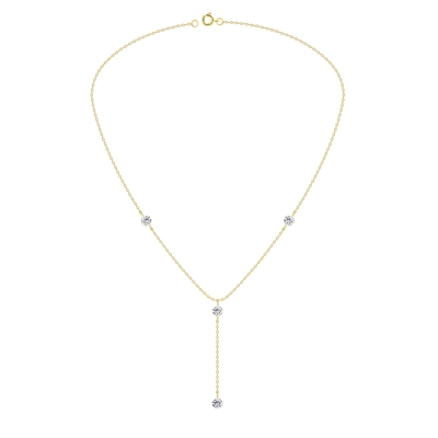 5mm Round Cubic Zirconia Silver Hanging Chain Necklace 5mm Round Cubic Zirconia Silver Hanging Chain Necklace