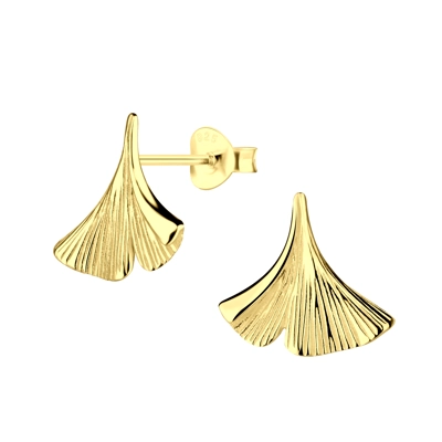 925 Silver Ginko stud Earrings 925 Silver Ginko stud Earrings