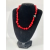 Red Coral Silver Plated Clasp