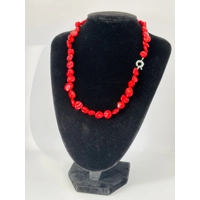 Red Coral Silver Plated Clasp