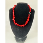 Red Coral Silver Plated Clasp