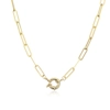 18K Paperclip Choker Necklace 16 inches