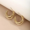 Stainless Steel 14 K Gold Plated Ear Studs