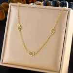 Hamsa Hand Stainless Steel Necklace and Earrings