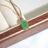 14 K Gold Plated/ Titanium Steel African Jade Necklace