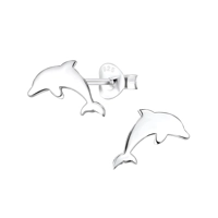 925 Silver Dolphin Stud Earrings