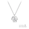 925 Silver Rose Flower 0.02CT. TW Necklace