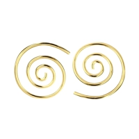 925 Silver / 14 K Gold Plated Swirl Hoop Earrings
