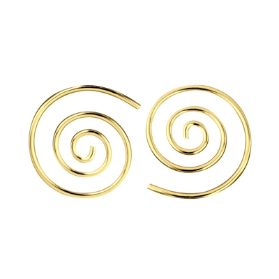 925 Silver / 14 K Gold Plated Swirl Hoop Earrings 925 Silver / 14 K Gold Plated Swirl Hoop Earrings