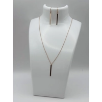 925 Silver Bar Necklace + Earrings