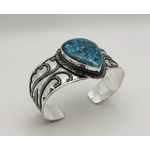 Natural Turquoise Adjustable Handmade Bangle