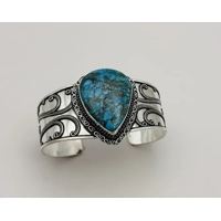 Natural Turquoise Adjustable Handmade Bangle