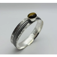 Natural Tiger Eye Handmade Bangle.