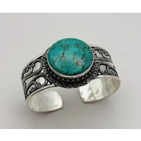 Natural Green Turquoise Handmade Bangle