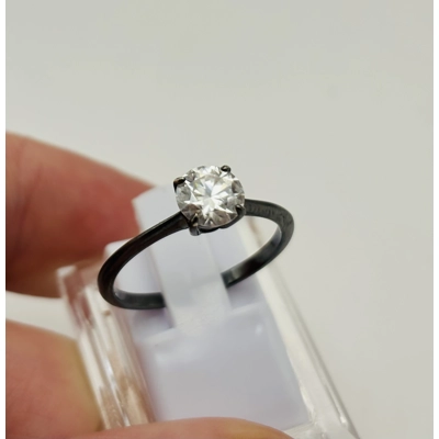 925 Silver with Black Rhodium 1ct Moissanite Diamond ring 925 Silver with Black Rhodium 1ct Moissanite Diamond ring