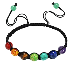 7 Chakra Stone Yoga Bracelet Reiki Healing Crystal Natural Gemstone Braided Rope Bracelets for Women