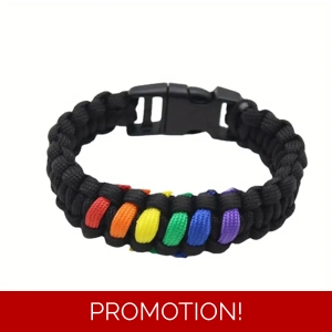 1pc Hand-woven Paracord Hand Rope Wrist Bracelet, Rainbow ..