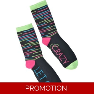 Adult Neon Let's Glow Crazy Crew Socks