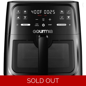 Gourmia 8-Quart Digital Window Air Fryer with 8 One-Touch Functions
