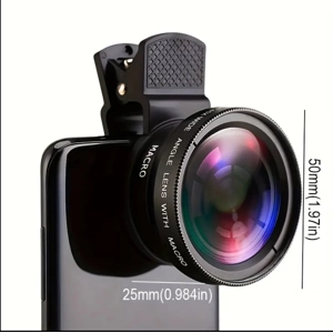 HD 2-in-1 Smartphone Camera Lens - Ultra Wide Angle, Manual Focus, Durable ABS Material
