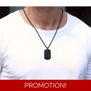 Stainless Steel Cross And Flag Chain And Charm