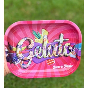 Gelato Design Metal Rolling Tray - Pink Tray with 