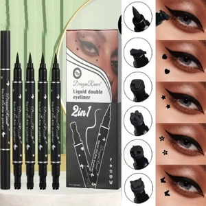 5pcs DragonRanee Double-Ended Eyeliner and Stamp Pen Set, Waterproof, Smudge-Proof, Easy to Apply