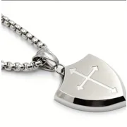 Stainless Steel Men'S Aegis Joshua Pendant Necklace, Men'S Fashion Jewelry Gift