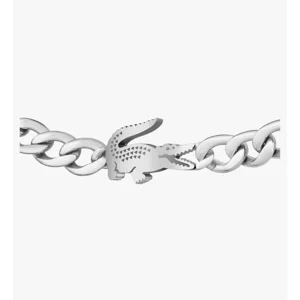 Lacoste Crocodile Chain Bracelet for Men and Women - Stainless Steel Jewelry, Adjustable Design